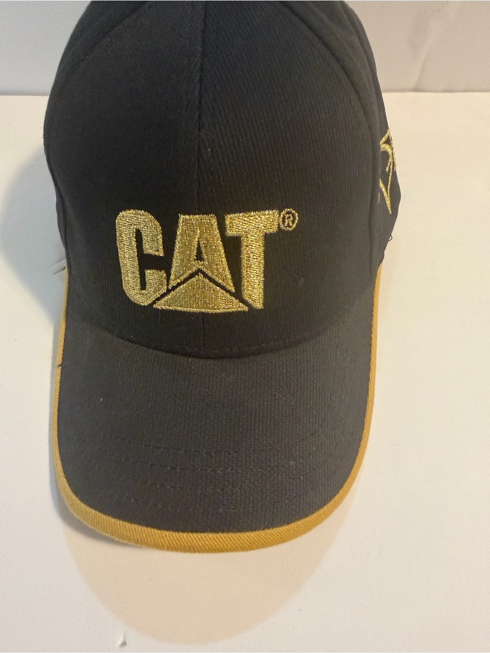 Caterpillar Black Cap with Gold Logo and Trim